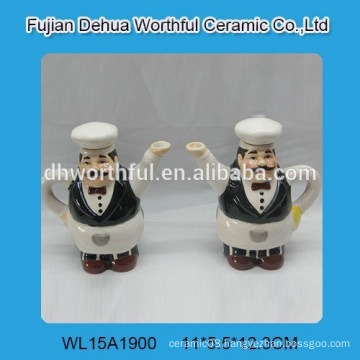 Wholesale ceramic vinegar bottle with chef design